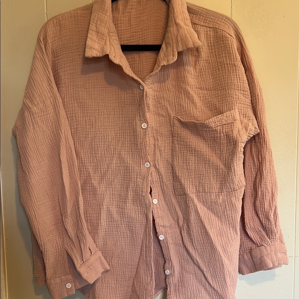 Pink Button-Up Shirt